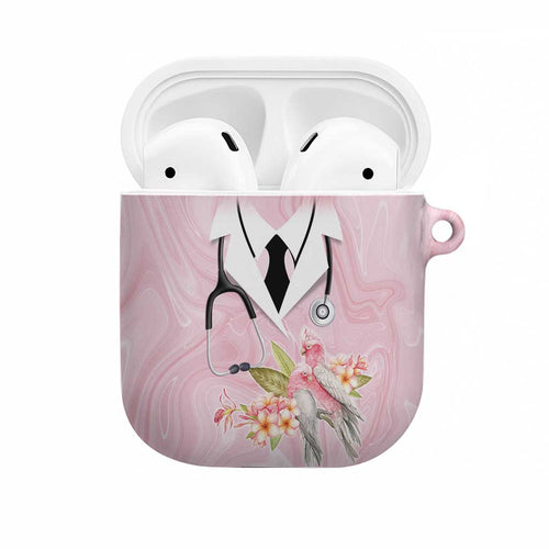 Aussie Nurse RN Pink Cockatoo AirPods Case