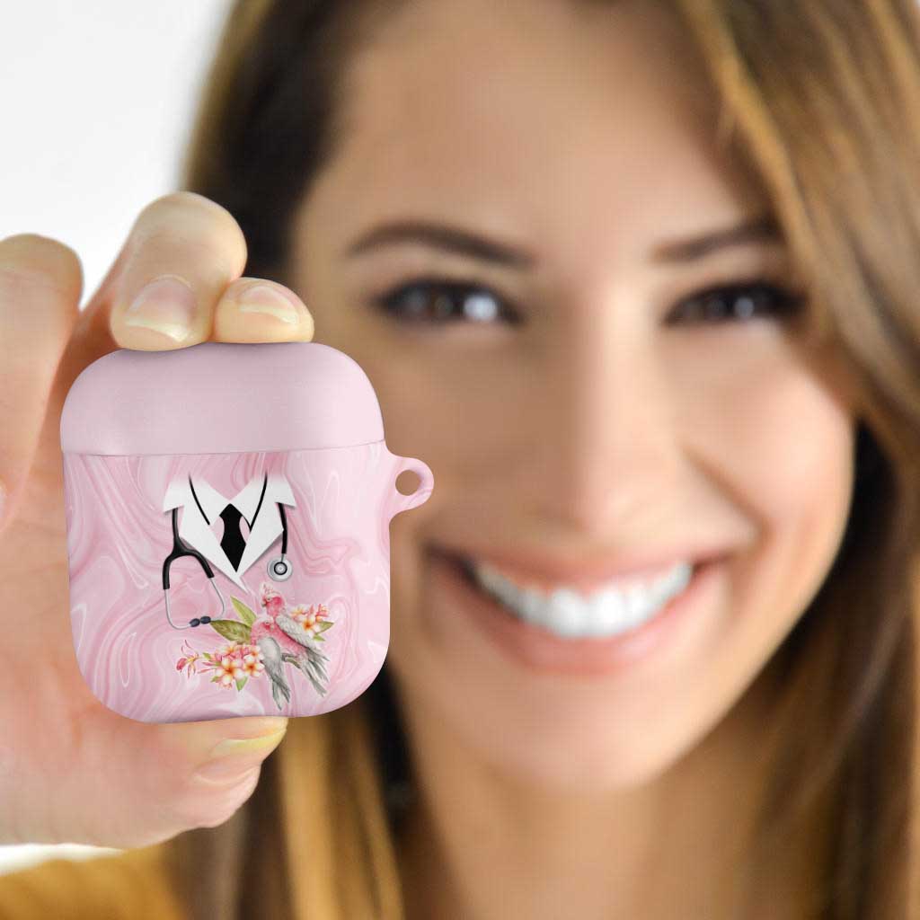 Aussie Nurse RN Pink Cockatoo AirPods Case