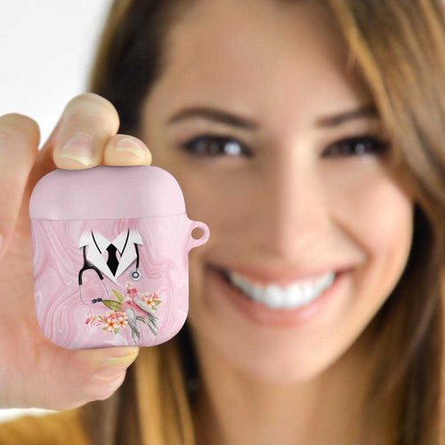 Aussie Nurse RN Pink Cockatoo AirPods Case