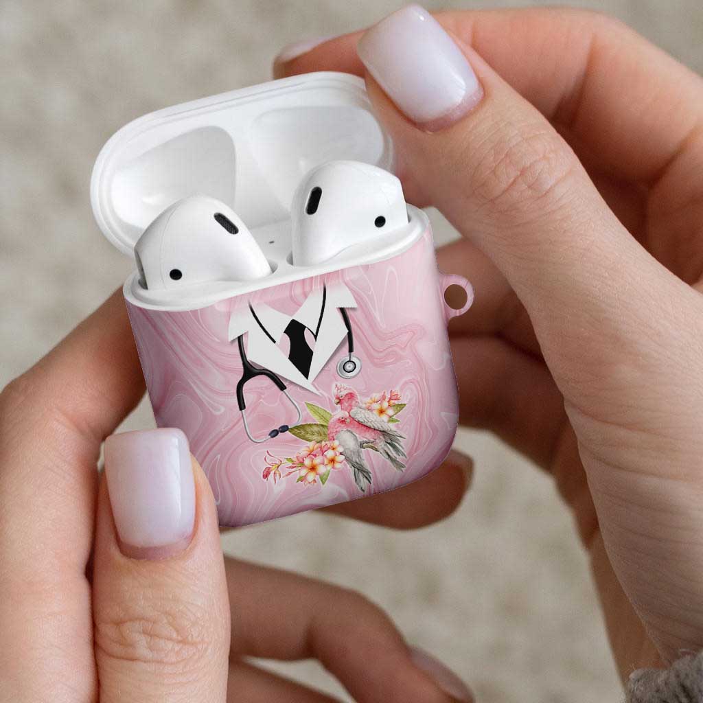 Aussie Nurse RN Pink Cockatoo AirPods Case