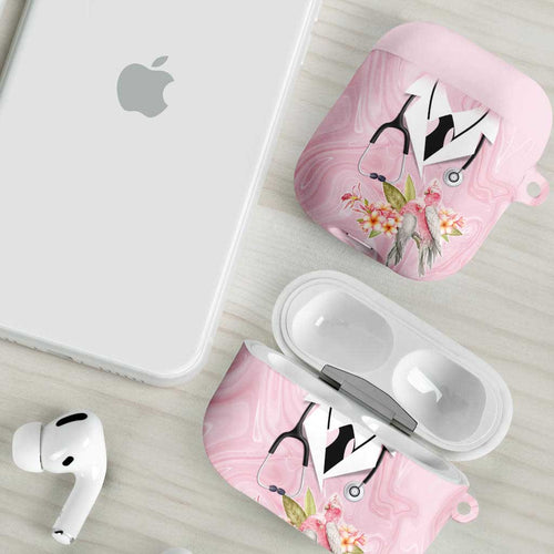 Aussie Nurse RN Pink Cockatoo AirPods Case