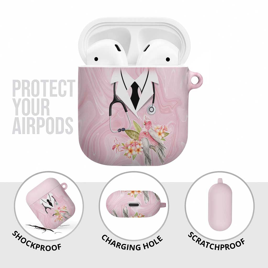 Aussie Nurse RN Pink Cockatoo AirPods Case