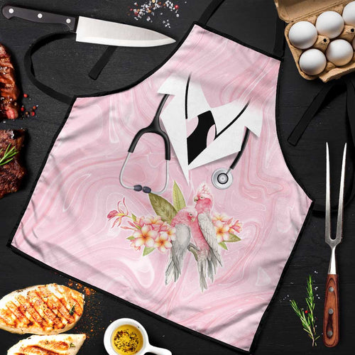 Aussie Nurse RN Pink Cockatoo Apron