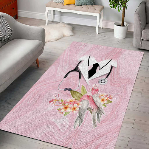 Aussie Nurse RN Pink Cockatoo Area Rug