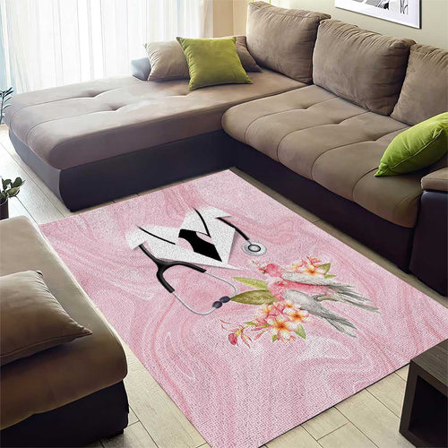 Aussie Nurse RN Pink Cockatoo Area Rug