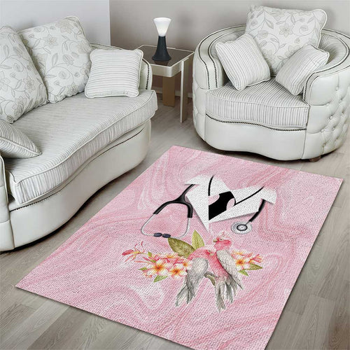 Aussie Nurse RN Pink Cockatoo Area Rug