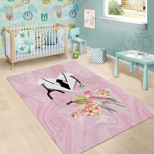 Aussie Nurse RN Pink Cockatoo Area Rug