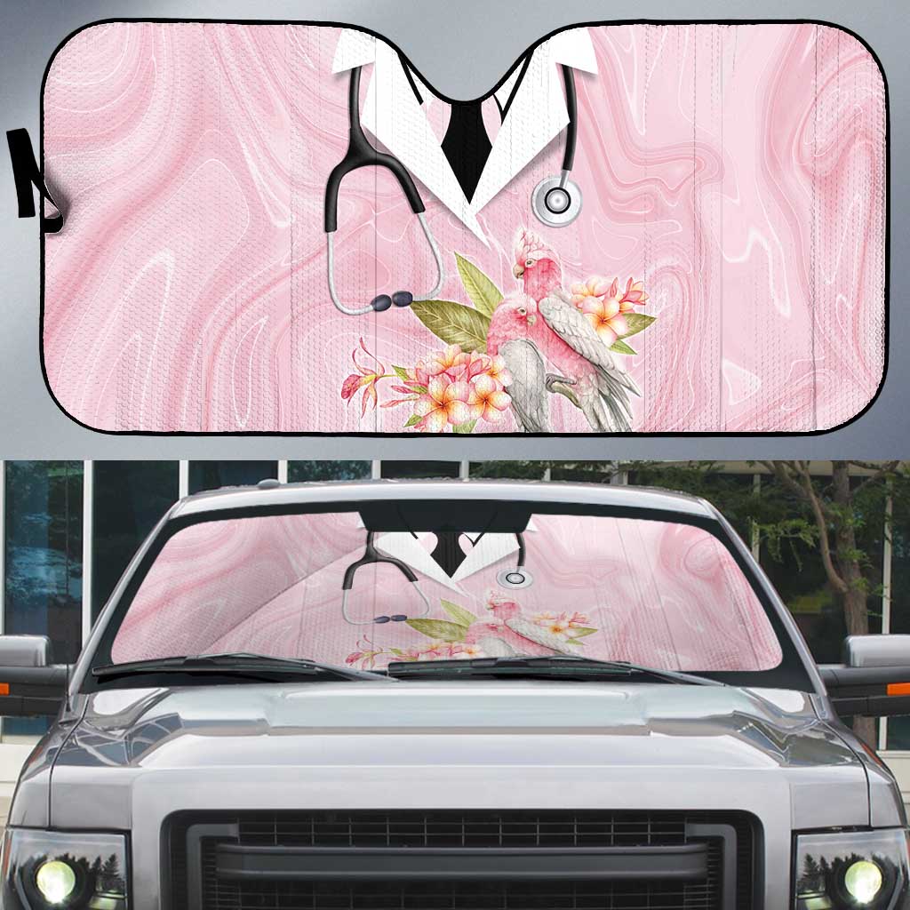 Aussie Nurse RN Pink Cockatoo Auto Sun Shade