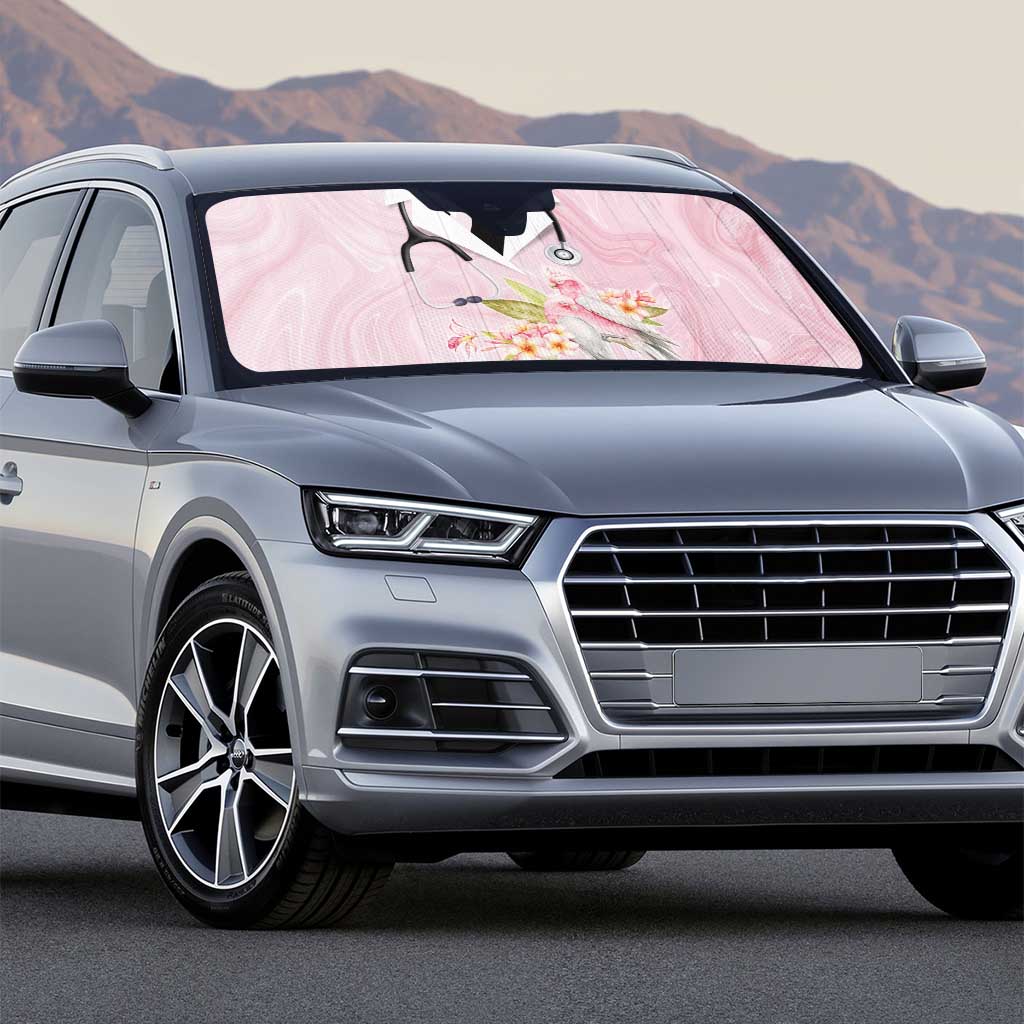 Aussie Nurse RN Pink Cockatoo Auto Sun Shade