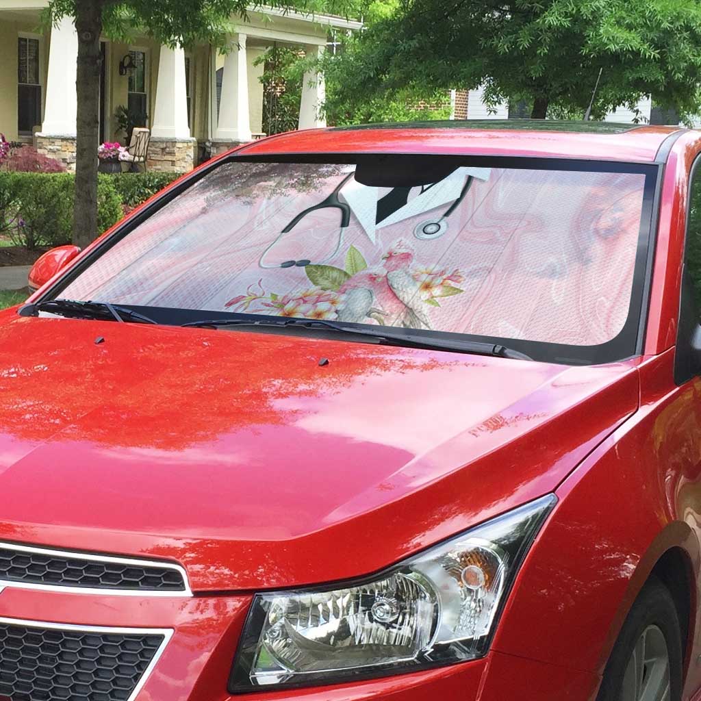 Aussie Nurse RN Pink Cockatoo Auto Sun Shade