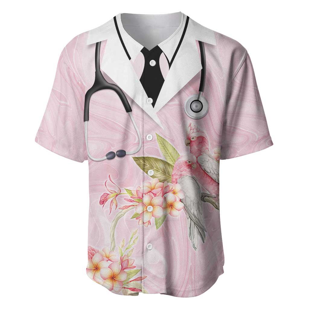 Aussie Nurse RN Pink Cockatoo Baseball Jersey