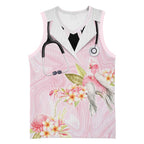 Aussie Nurse RN Pink Cockatoo Basketball Jersey