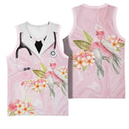 Aussie Nurse RN Pink Cockatoo Basketball Jersey