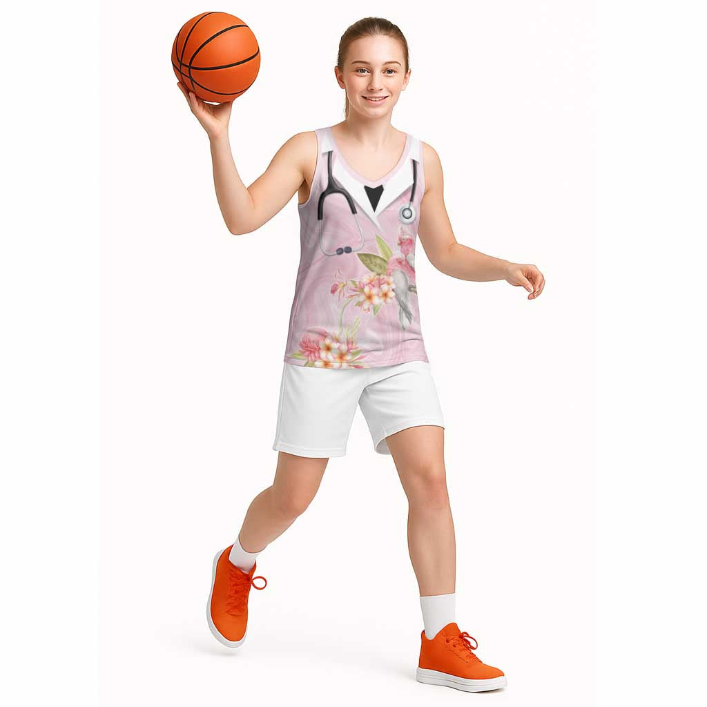 Aussie Nurse RN Pink Cockatoo Basketball Jersey