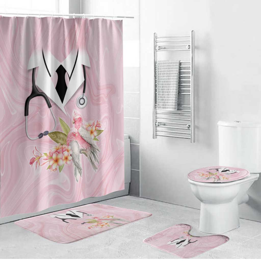 Aussie Nurse RN Pink Cockatoo Bathroom Set
