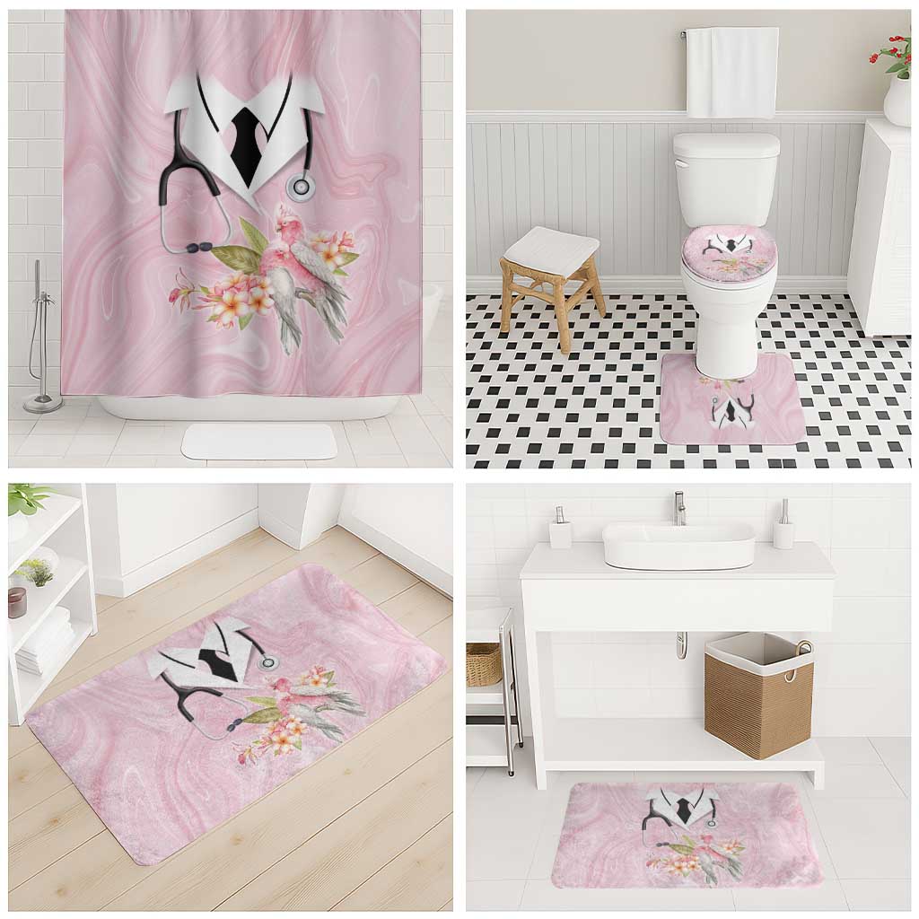 Aussie Nurse RN Pink Cockatoo Bathroom Set