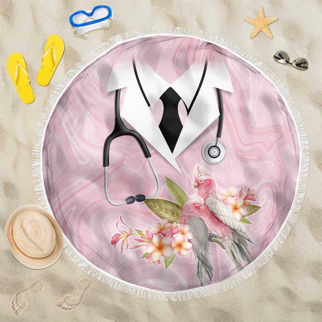 Aussie Nurse RN Pink Cockatoo Beach Blanket