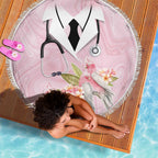 Aussie Nurse RN Pink Cockatoo Beach Blanket