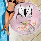 Aussie Nurse RN Pink Cockatoo Beach Blanket