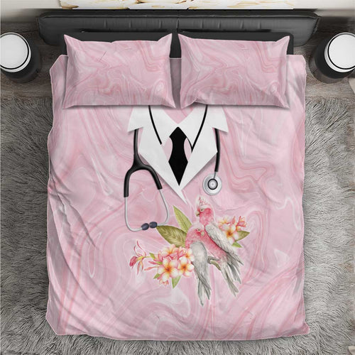 Aussie Nurse RN Pink Cockatoo Bedding Set