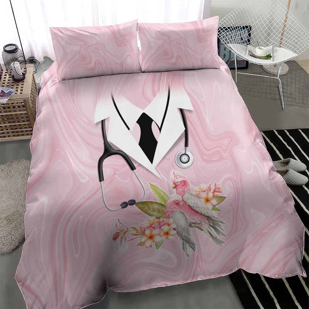Aussie Nurse RN Pink Cockatoo Bedding Set