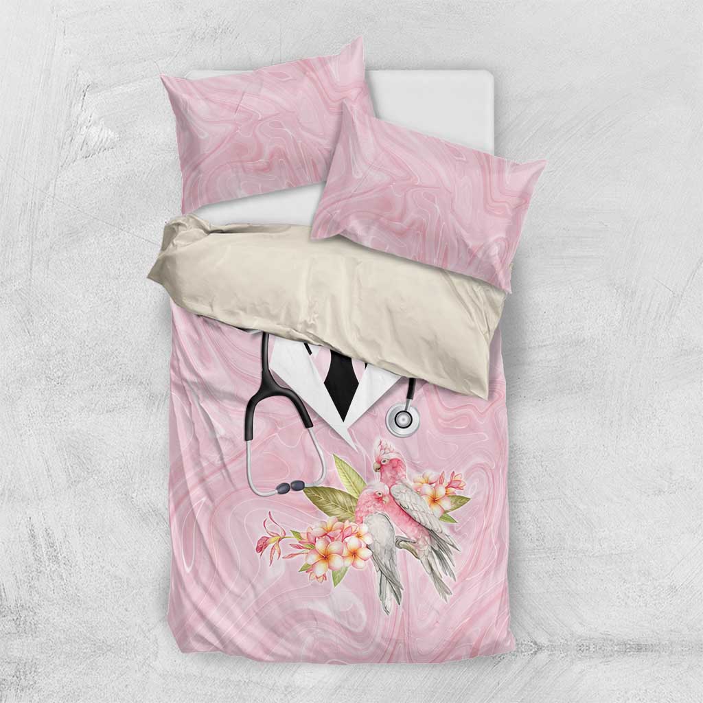 Aussie Nurse RN Pink Cockatoo Bedding Set