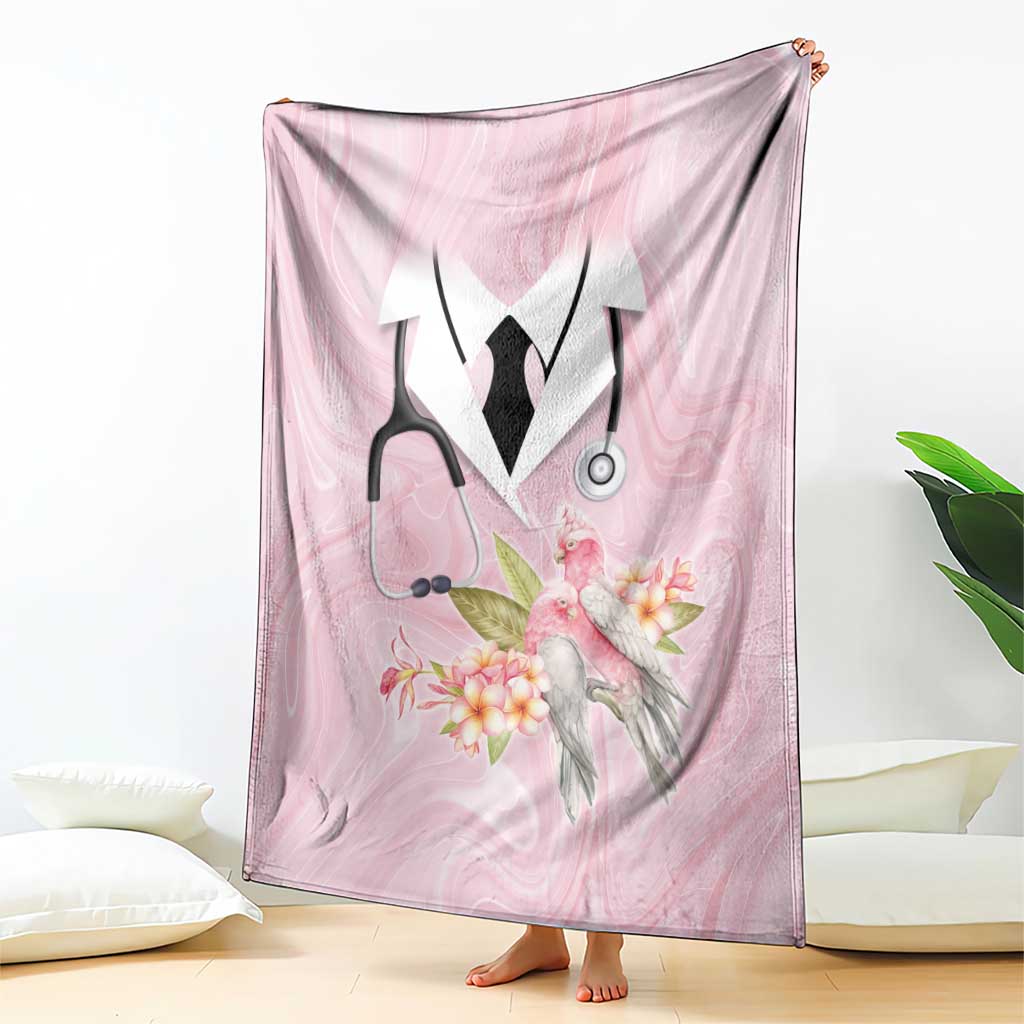 Aussie Nurse RN Pink Cockatoo Blanket