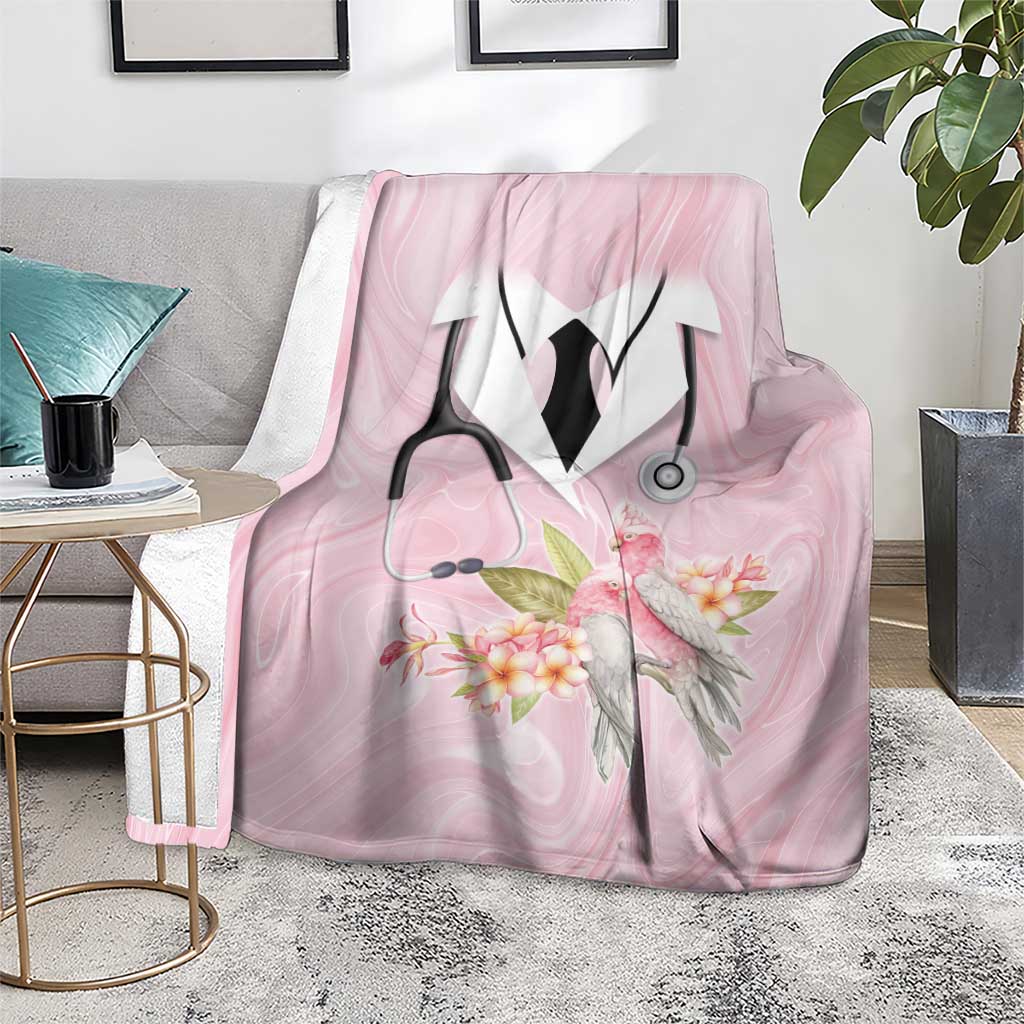 Aussie Nurse RN Pink Cockatoo Blanket