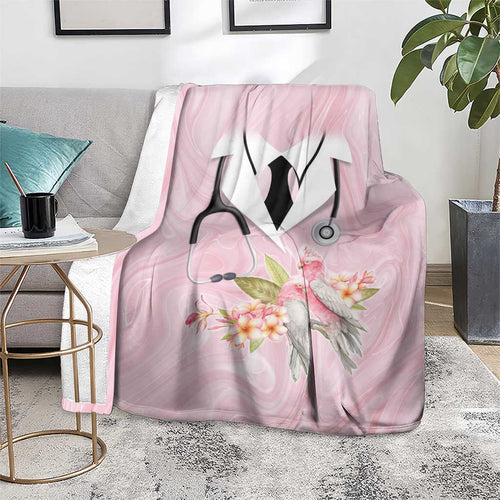 Aussie Nurse RN Pink Cockatoo Blanket
