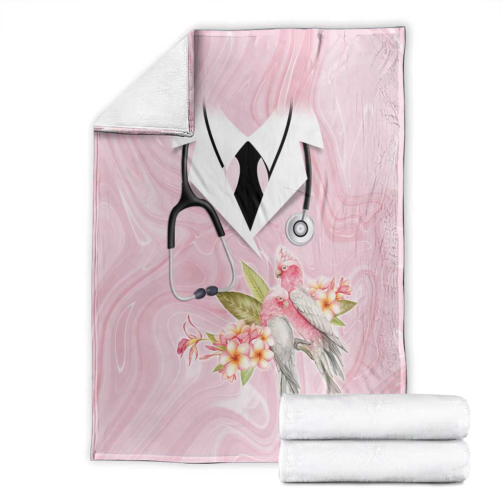 Aussie Nurse RN Pink Cockatoo Blanket