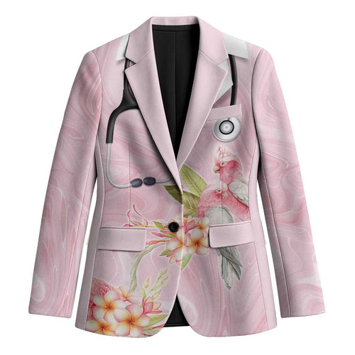 Aussie Nurse RN Pink Cockatoo Blazer