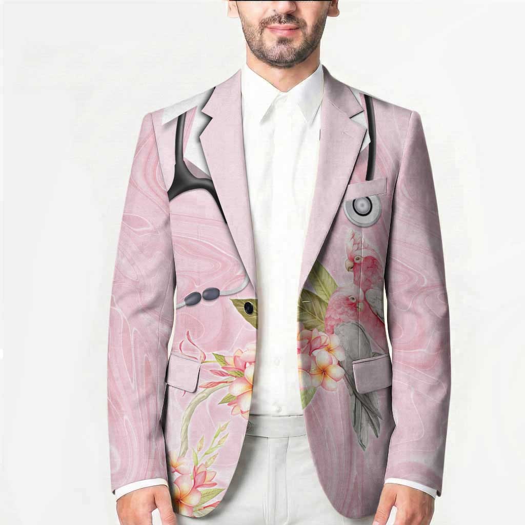 Aussie Nurse RN Pink Cockatoo Blazer