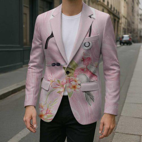 Aussie Nurse RN Pink Cockatoo Blazer