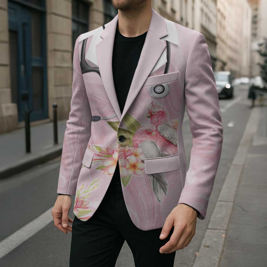 Aussie Nurse RN Pink Cockatoo Blazer