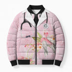 Aussie Nurse RN Pink Cockatoo Bomber Puffer Jacket