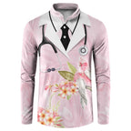 Aussie Nurse RN Pink Cockatoo Button Sweatshirt