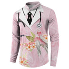 Aussie Nurse RN Pink Cockatoo Button Sweatshirt