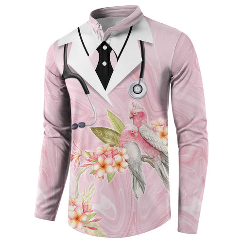 Aussie Nurse RN Pink Cockatoo Button Sweatshirt