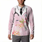 Aussie Nurse RN Pink Cockatoo Button Sweatshirt
