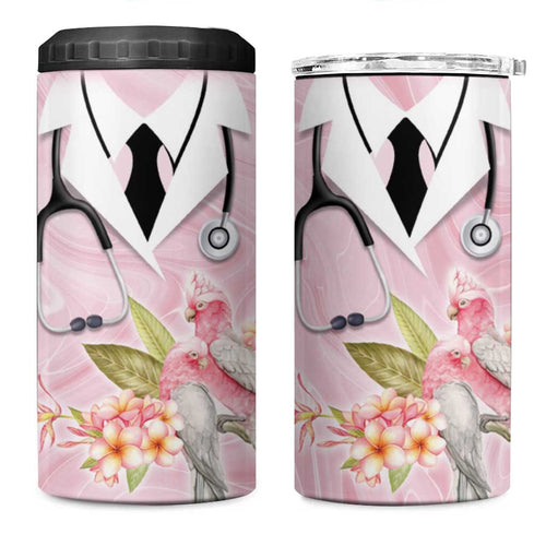 Aussie Nurse RN Pink Cockatoo 4 in 1 Can Cooler Tumbler