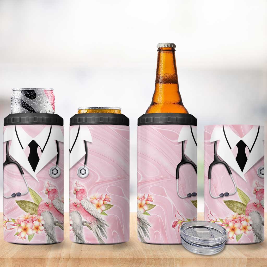 Aussie Nurse RN Pink Cockatoo 4 in 1 Can Cooler Tumbler