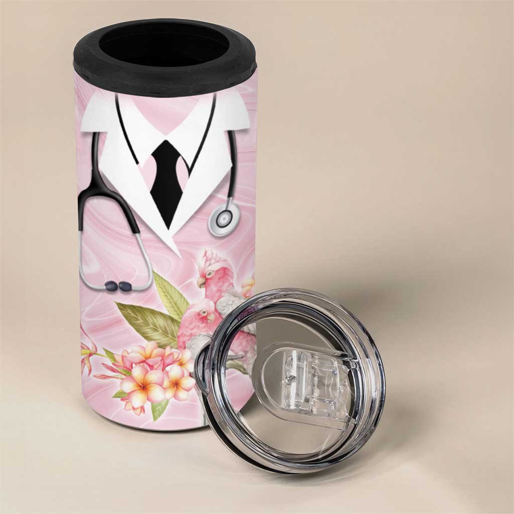 Aussie Nurse RN Pink Cockatoo 4 in 1 Can Cooler Tumbler