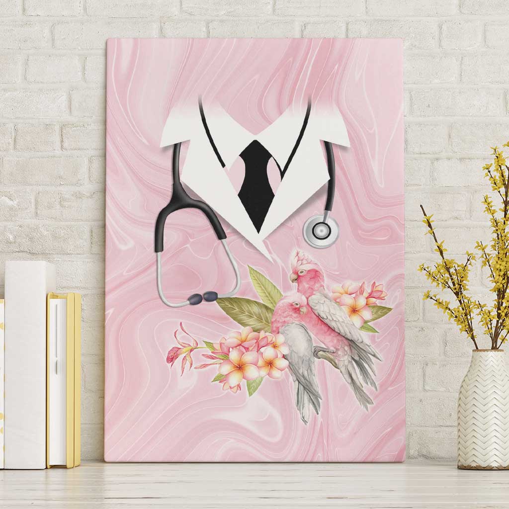 Aussie Nurse RN Pink Cockatoo Canvas Wall Art