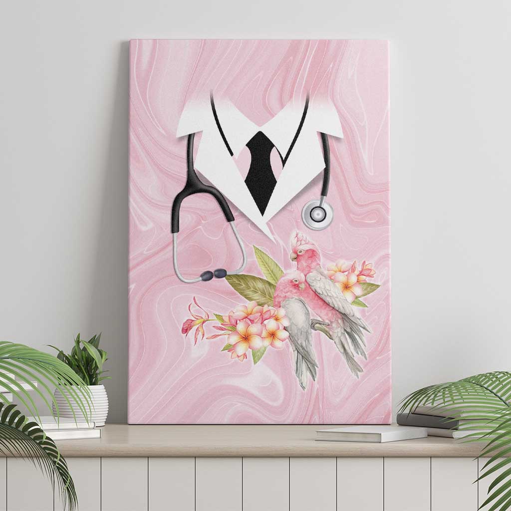 Aussie Nurse RN Pink Cockatoo Canvas Wall Art