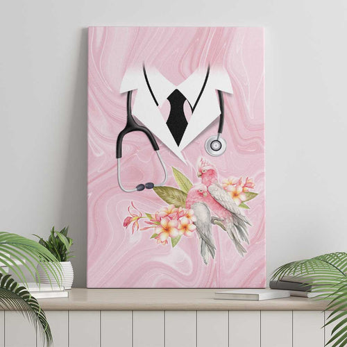 Aussie Nurse RN Pink Cockatoo Canvas Wall Art