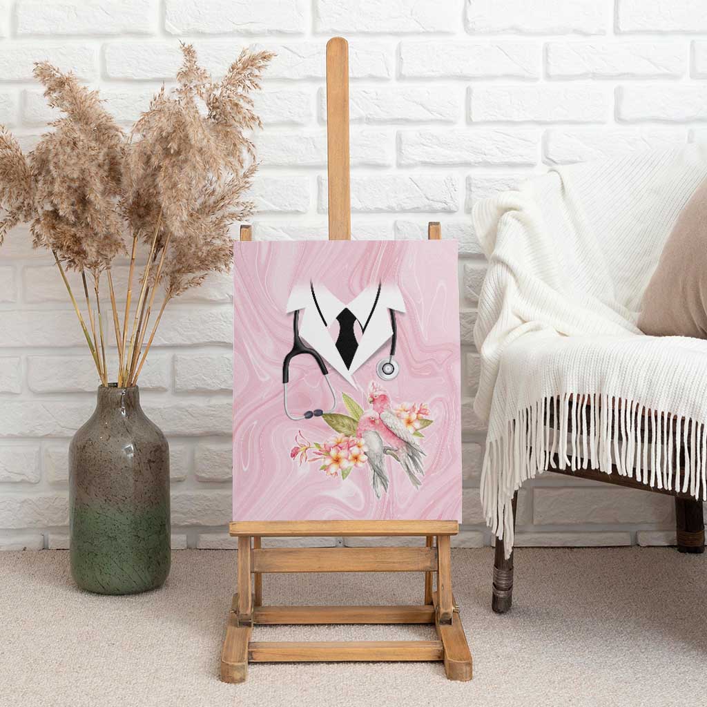 Aussie Nurse RN Pink Cockatoo Canvas Wall Art