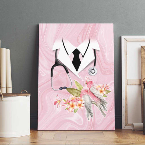 Aussie Nurse RN Pink Cockatoo Canvas Wall Art