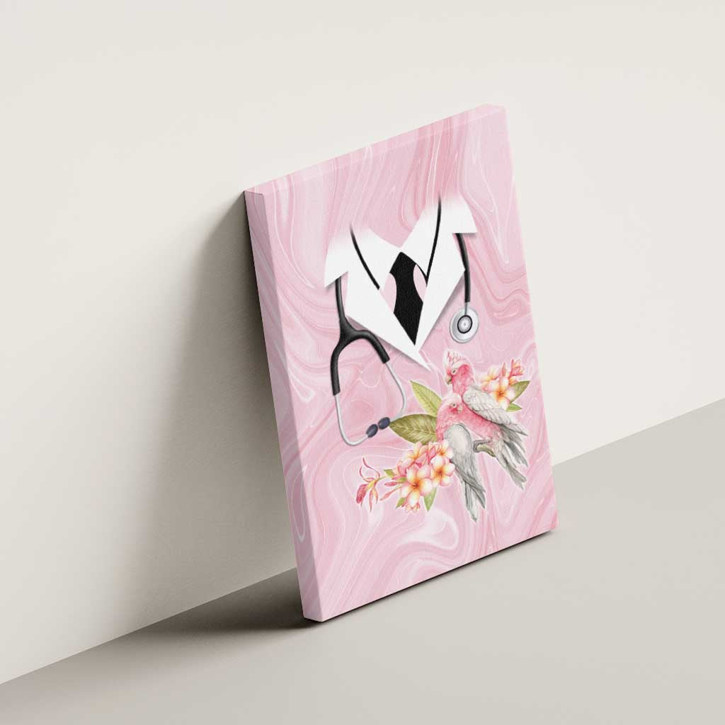 Aussie Nurse RN Pink Cockatoo Canvas Wall Art