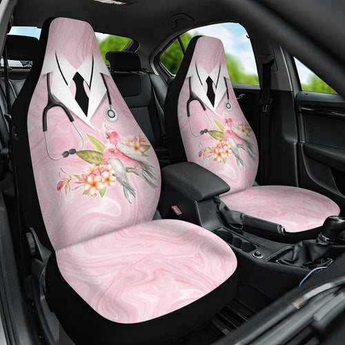 Aussie Nurse RN Pink Cockatoo Car Seat Cover