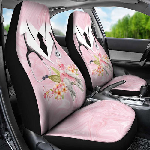 Aussie Nurse RN Pink Cockatoo Car Seat Cover